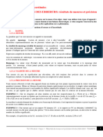 MOD1 L1 ESTIMATION DES ERRERURS Résultats de Mesures Et Précision