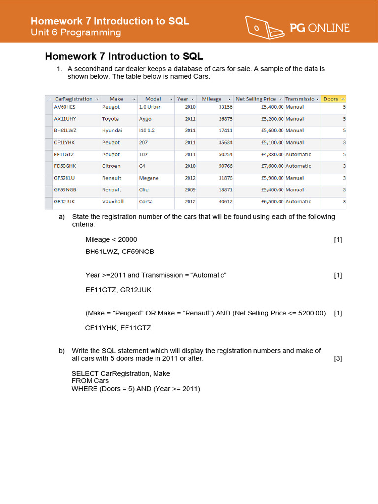 Programming Homework 7 | PDF | Sql | Information Technology