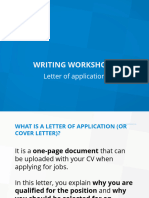 1st Writing Workshop - Letter of Application