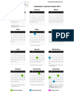 Calendario Laboral Oviedo 2013: Enero Febrero Marzo