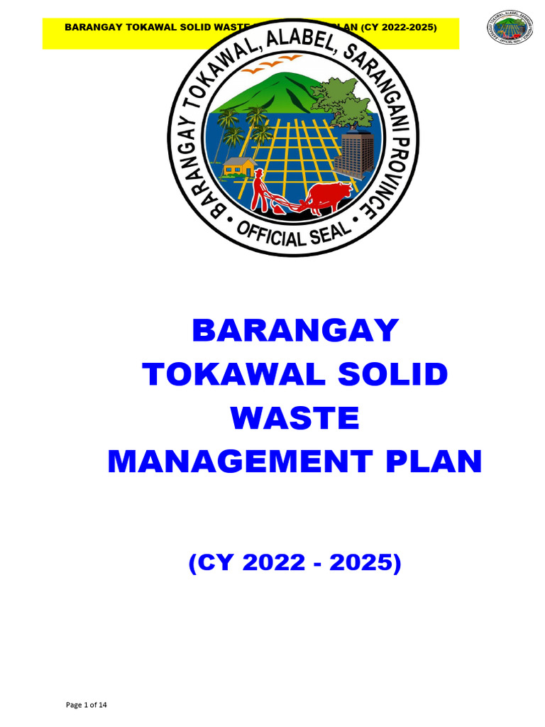 Tokawal Barangay Waste Management Plan 2025 | PDF | Biodegradation ...