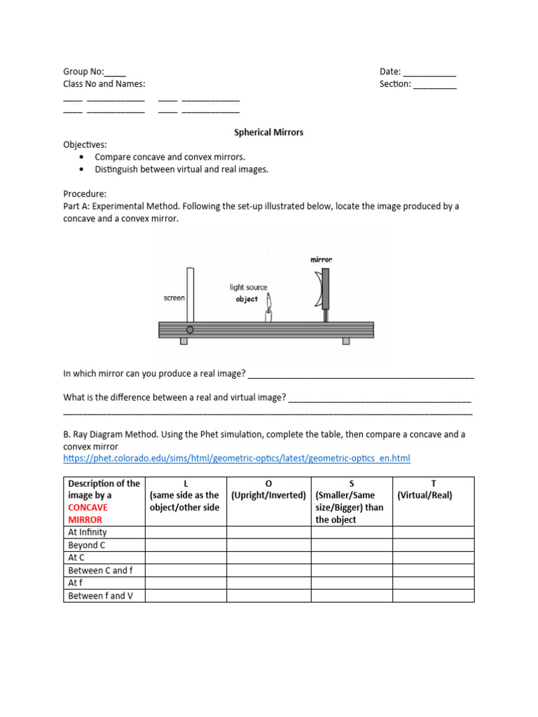 Spherical Mirrors: Concave vs. Convex | PDF