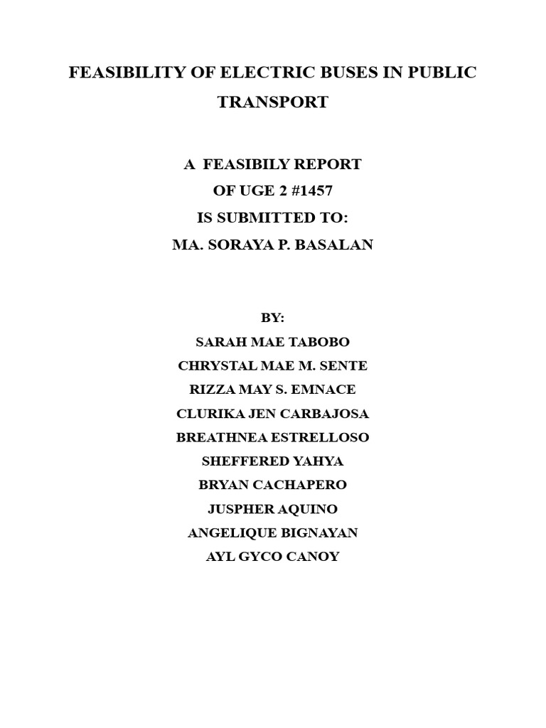 Economic Feasibility of Electric Buses | PDF | Electric Vehicle ...
