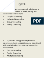 Counseling Formats Report