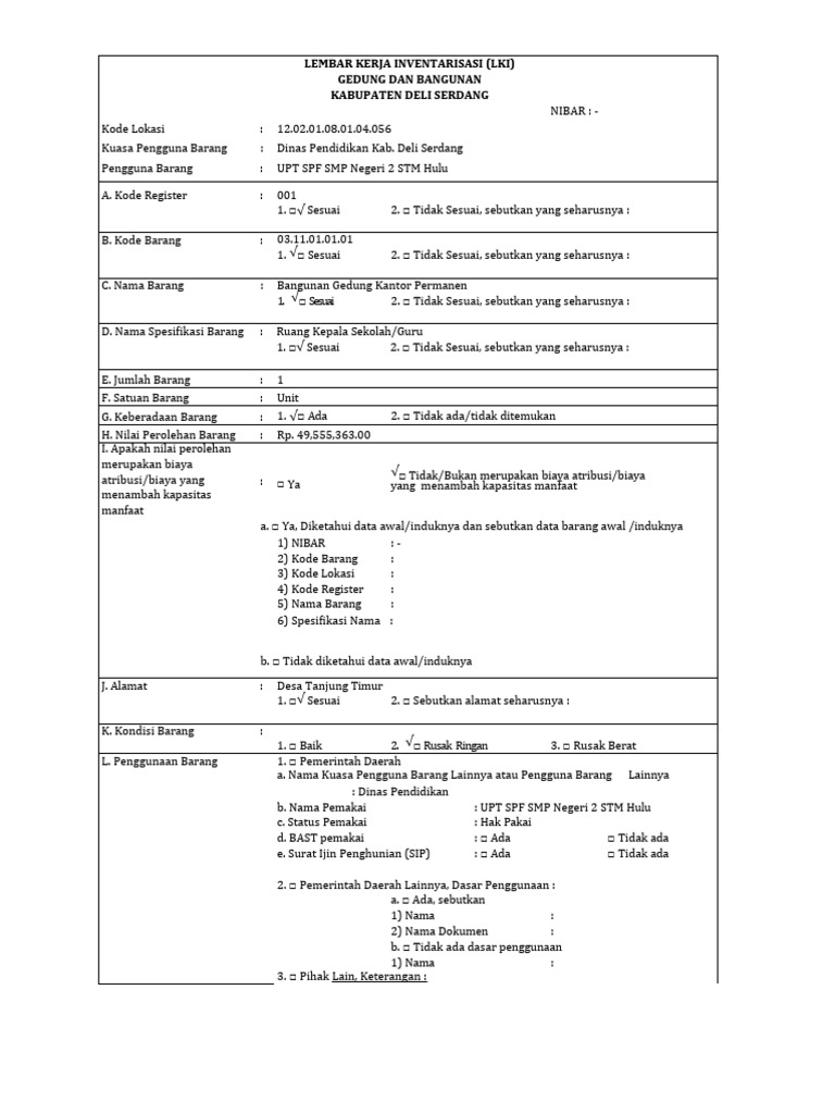 LEMBAR KERJA INVENTARISASI Ok | PDF