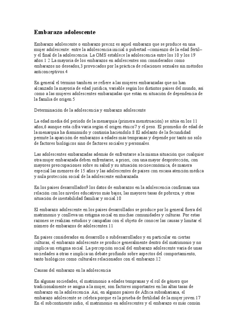 Embarazo Adolescente