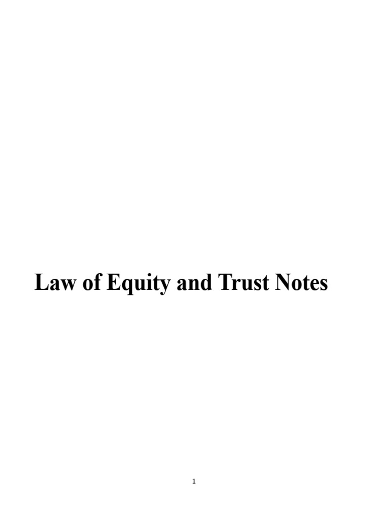 Law of Trust and Equity 04.10.2023 | PDF