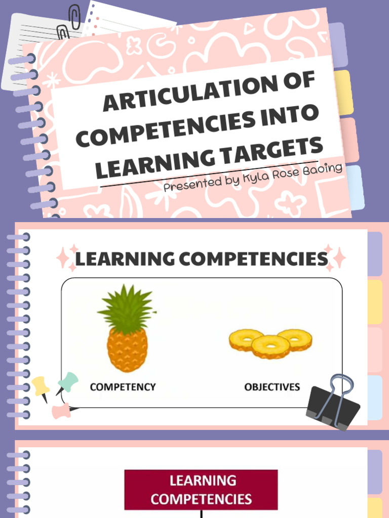 E073 Articulating of Competencies Into Learning Targets PDF