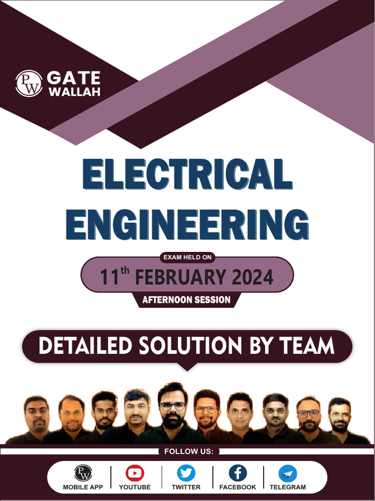 GATE 2024 EE 11 Feb 2nd Shift Question With Answer Key Sachin | PDF