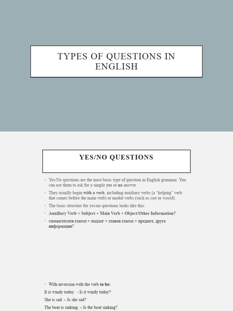 English Question Types Explained | PDF | Language Arts & Discipline