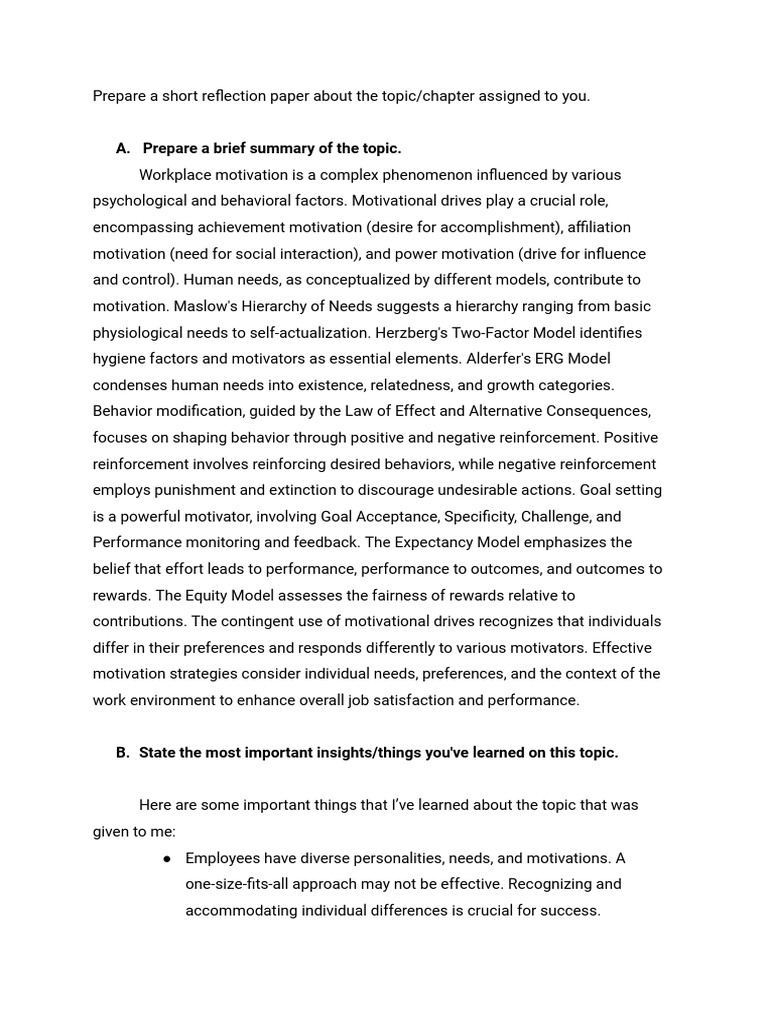 Muñoz - REFLECTION PAPER NO. 1 - INDIVIDUAL TOPIC | PDF
