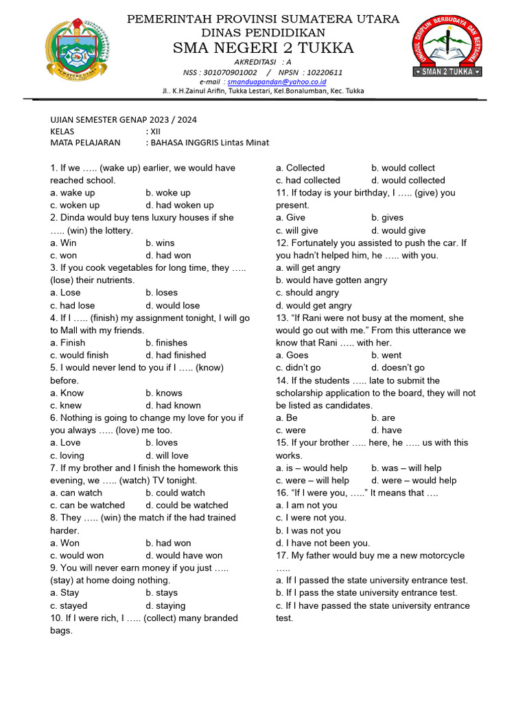 Conditional Sentences Practice Test | PDF