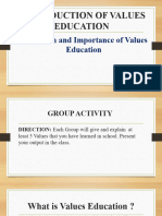 Definition and Importance of Values Education