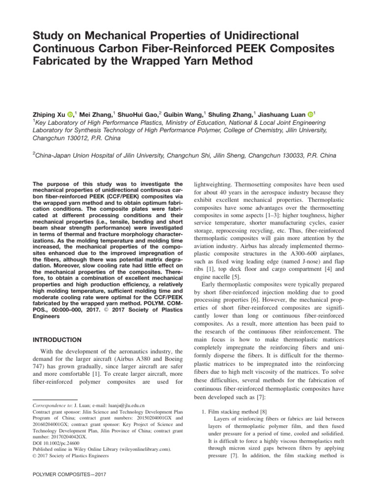 Mechanical Properties of CCF/PEEK Composites | PDF | Composite Material ...