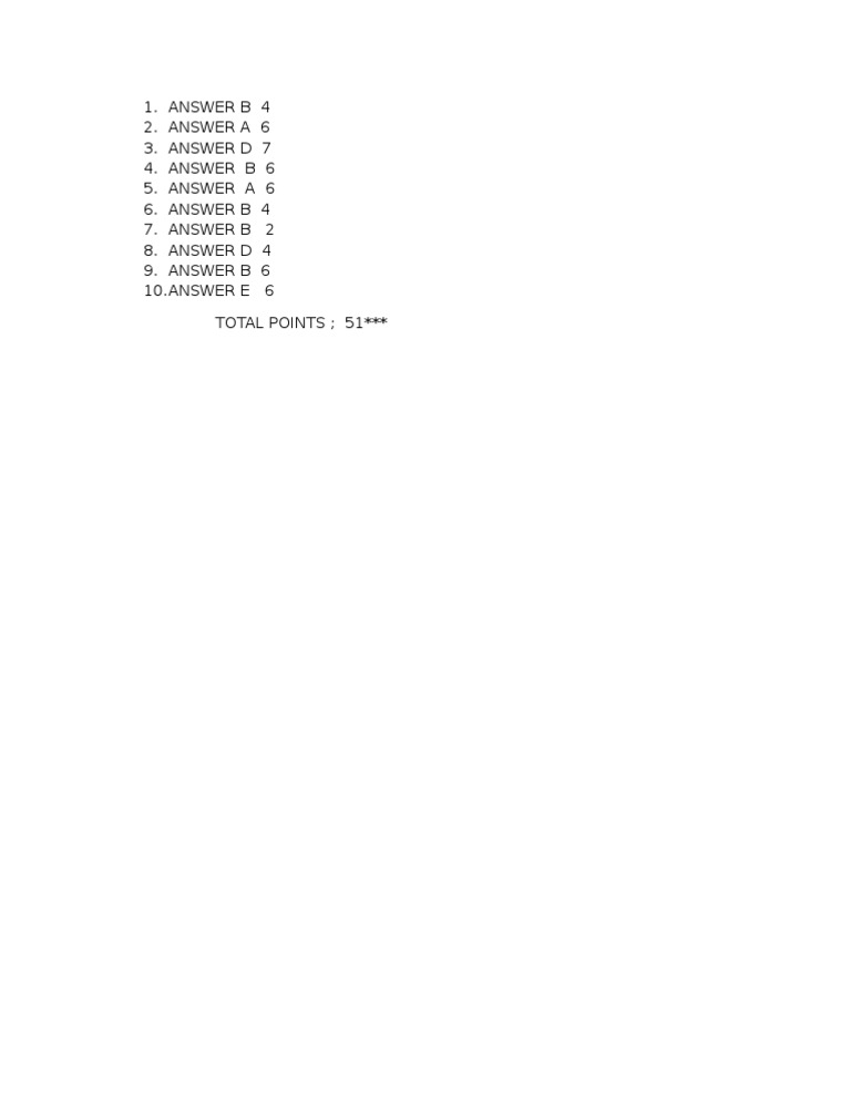 Answer Key with Total Points | PDF