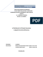 Planificación en El Estado Venezolano y La Agenda Bolivariana