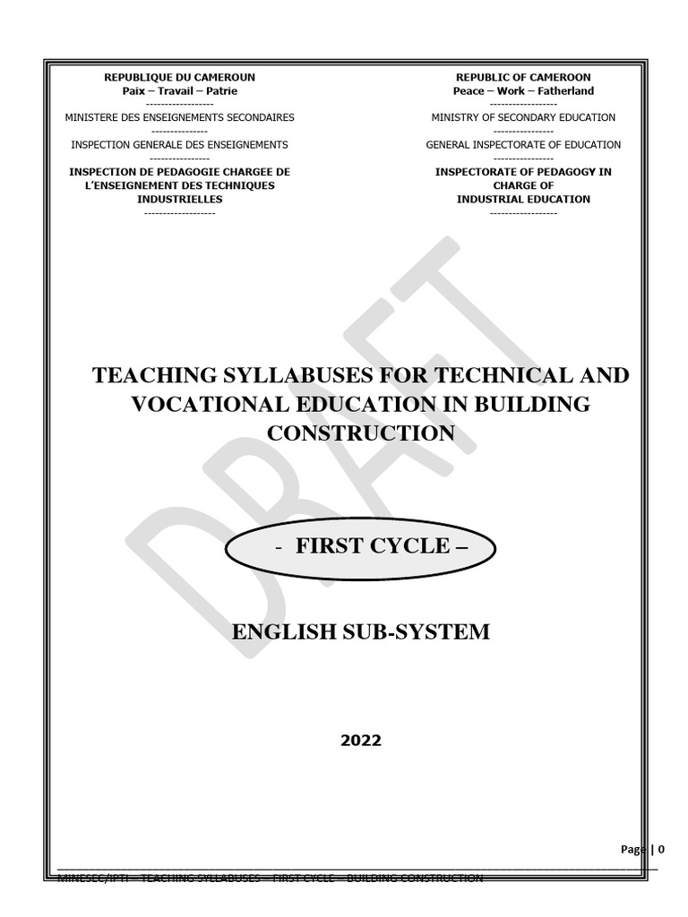 MINESEC Building Construction Syllabus | PDF | Rock (Geology) | Mortar ...