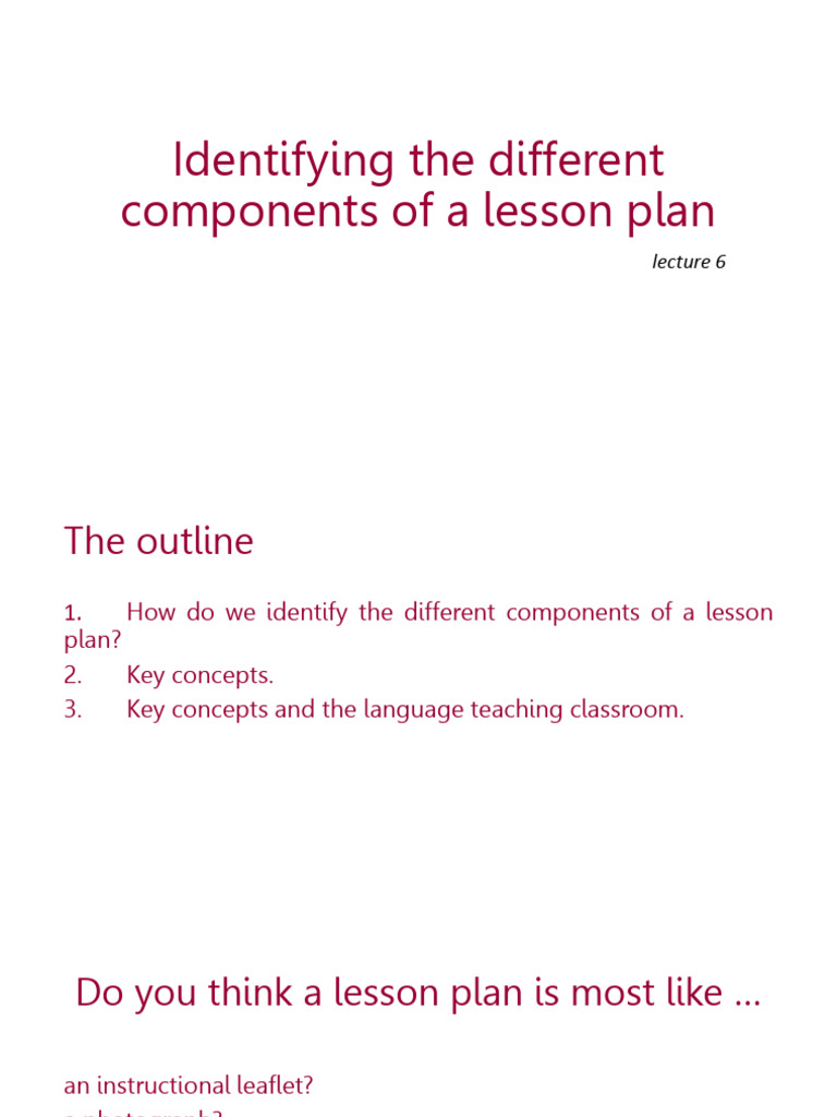 Lesson Plan Components Explained | PDF | Lesson Plan | Learning