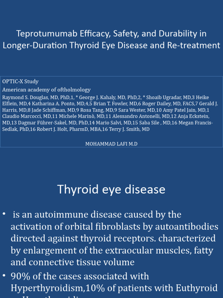 Teprotumumab in Thyroid Eye Disease Study | PDF | Epidemiology ...