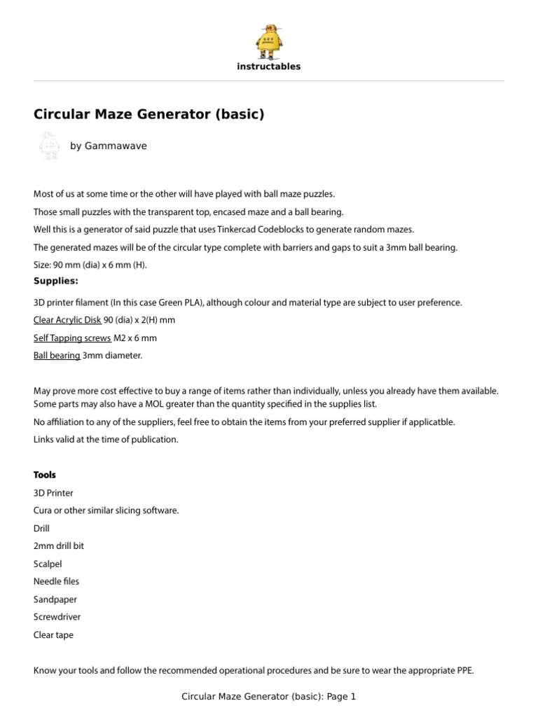 Circular maze generator basic pdf