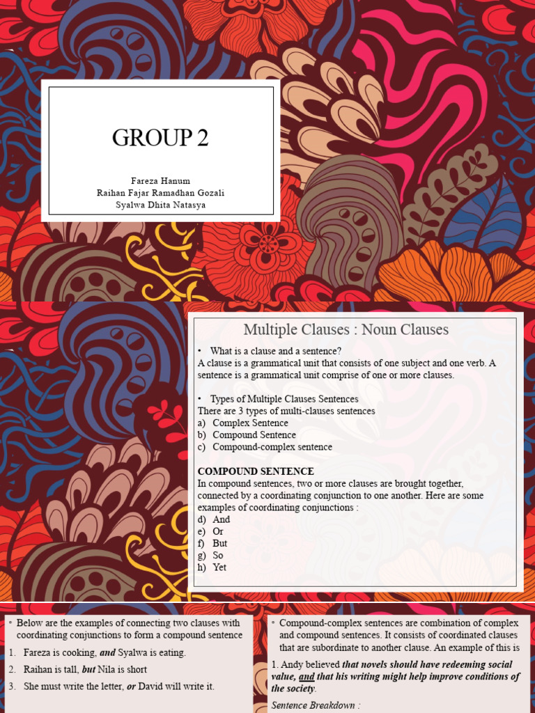 Understanding Multiple Clauses in Sentences | PDF | Subject (Grammar ...
