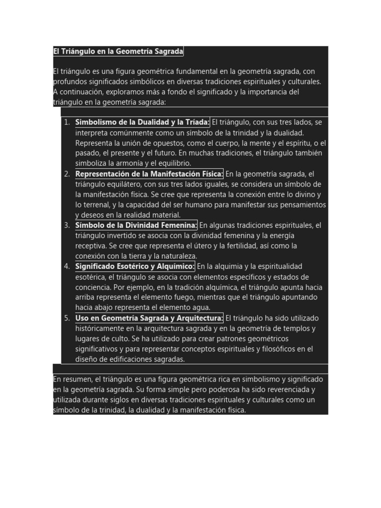 Significado del Triángulo en Geometría Sagrada | PDF | Filosofía ...