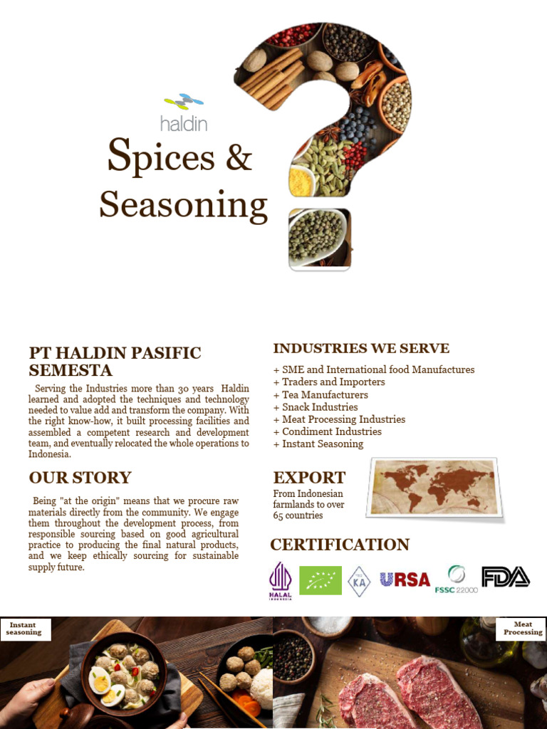Haldin Spices Catalogue 2025 | PDF | Spice | Foods
