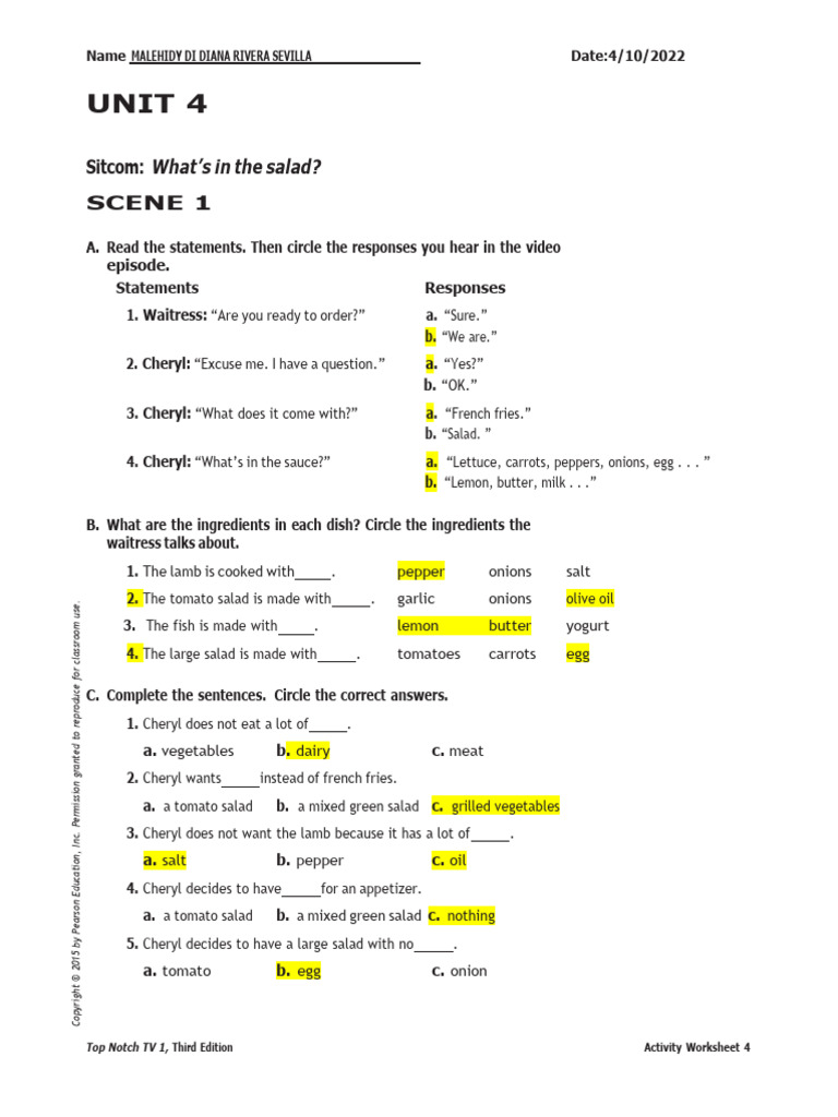 IDIN2 UNIT 4 Top Notch TV (1) PDF