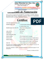 Certificado de Numeracion Manuel