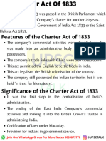 Features of The Charter Act of 1833: Join Our Whatsapp Group For More Notes 8085879778