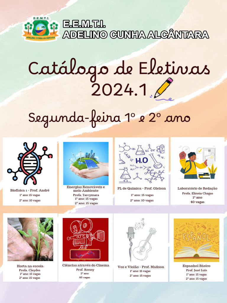 1º e 2º ano Catálogo de eletivas 2024.1_20240207_183159_0000 | PDF