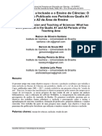 Estudos Sobre A Inclusão e o Ensino de Ciências: O Que Vem Sendo Publicado Nos Periódicos Qualis A1 e A2 Da Área de Ensino