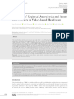 The Role of Regional Anaesthesia and Acute Pain Services in Value-Based Healthcare