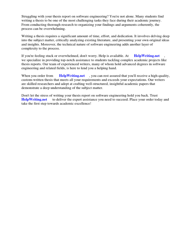 Thesis Report On Software Engineering Pdf Simulation Thesis