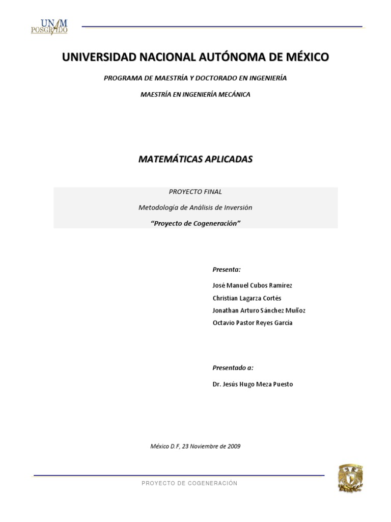 Final Mate | PDF | Cogeneración | Generación eléctrica