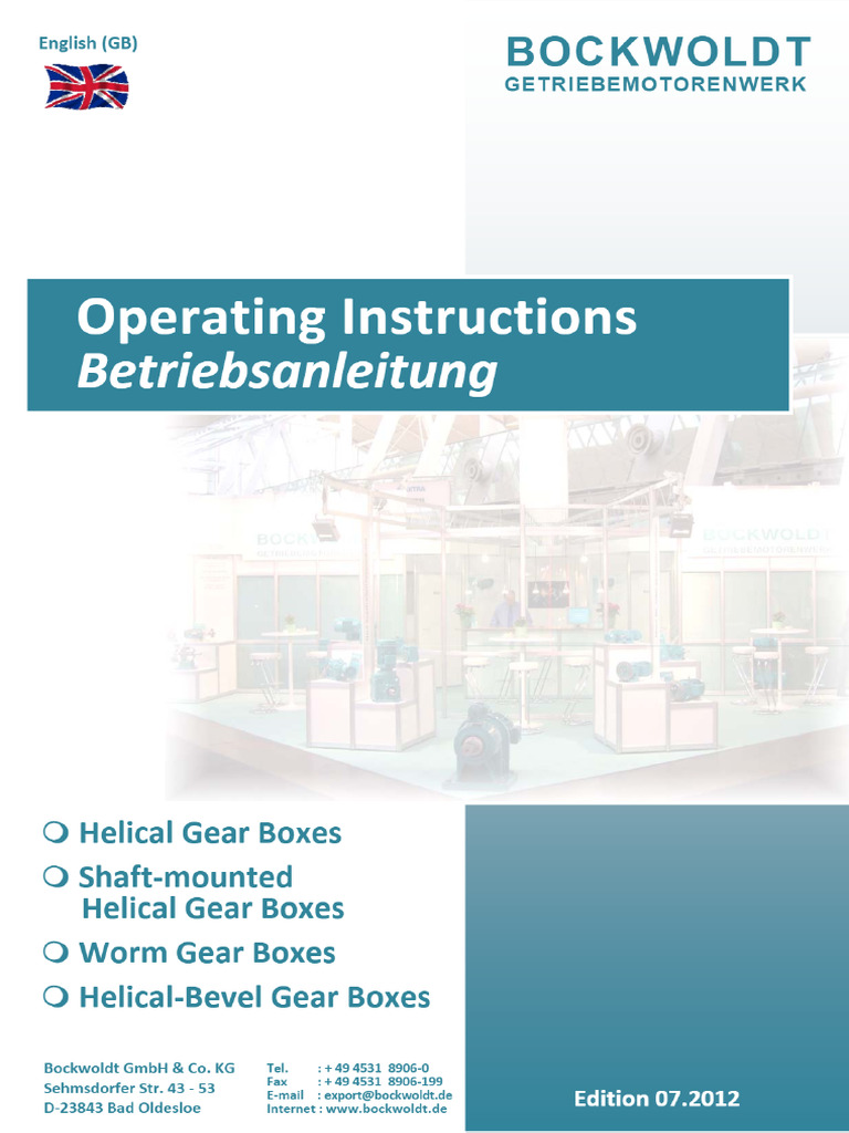 Operating Instructions - Manualzz - Bockwoldt | PDF