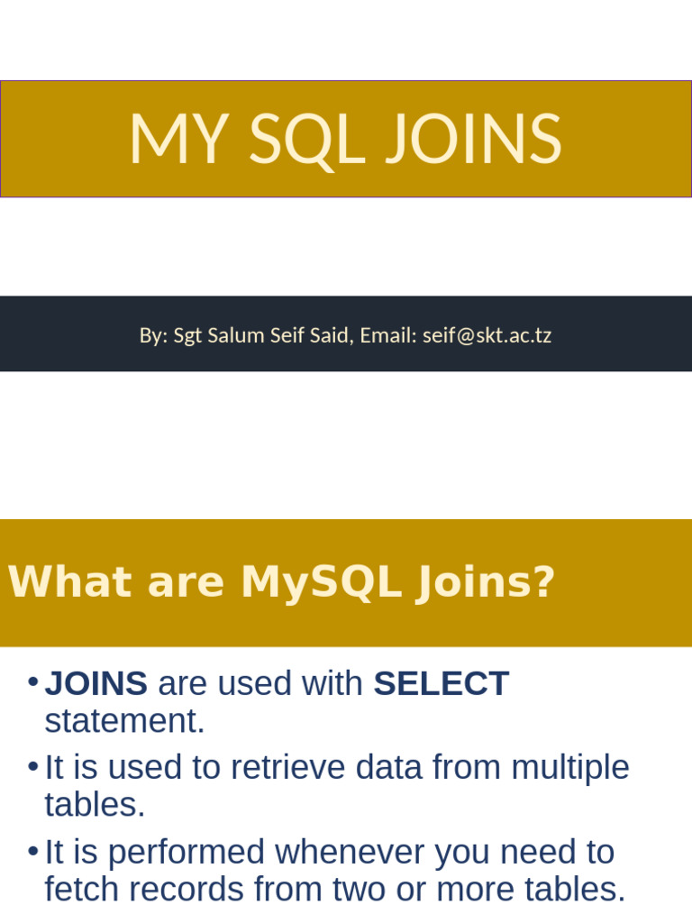 Lesson3-MYSQL JOIN-2 | PDF