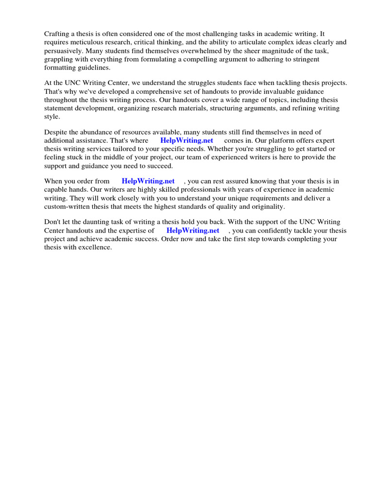 Unc writing center handouts thesis pdf expert thesis
