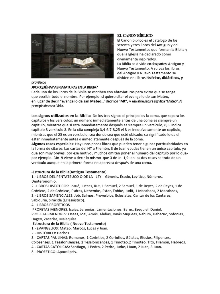 Abreviaturas de La Biblia | PDF | Biblia | Libros de la Biblia hebrea
