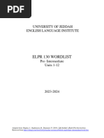 ELPR 130 - Pre-Intermediate Wordlist - 2023-2024