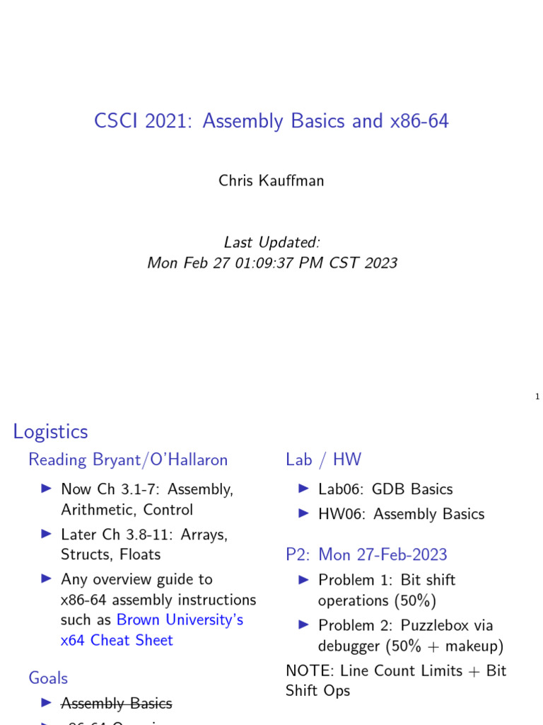 Assembly Basics | PDF