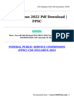 CSS Syllabus 2022 PDF Download - FPSC