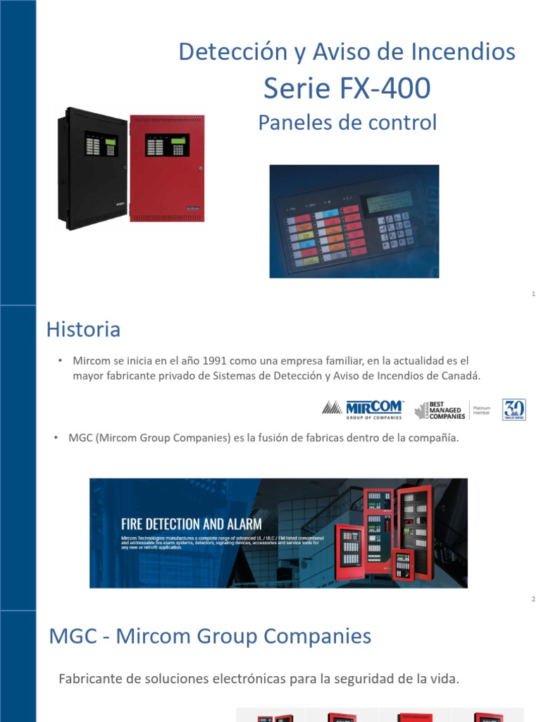Paneles de Control FX-400 de Mircom | PDF | USB | Diodo emisor de luz