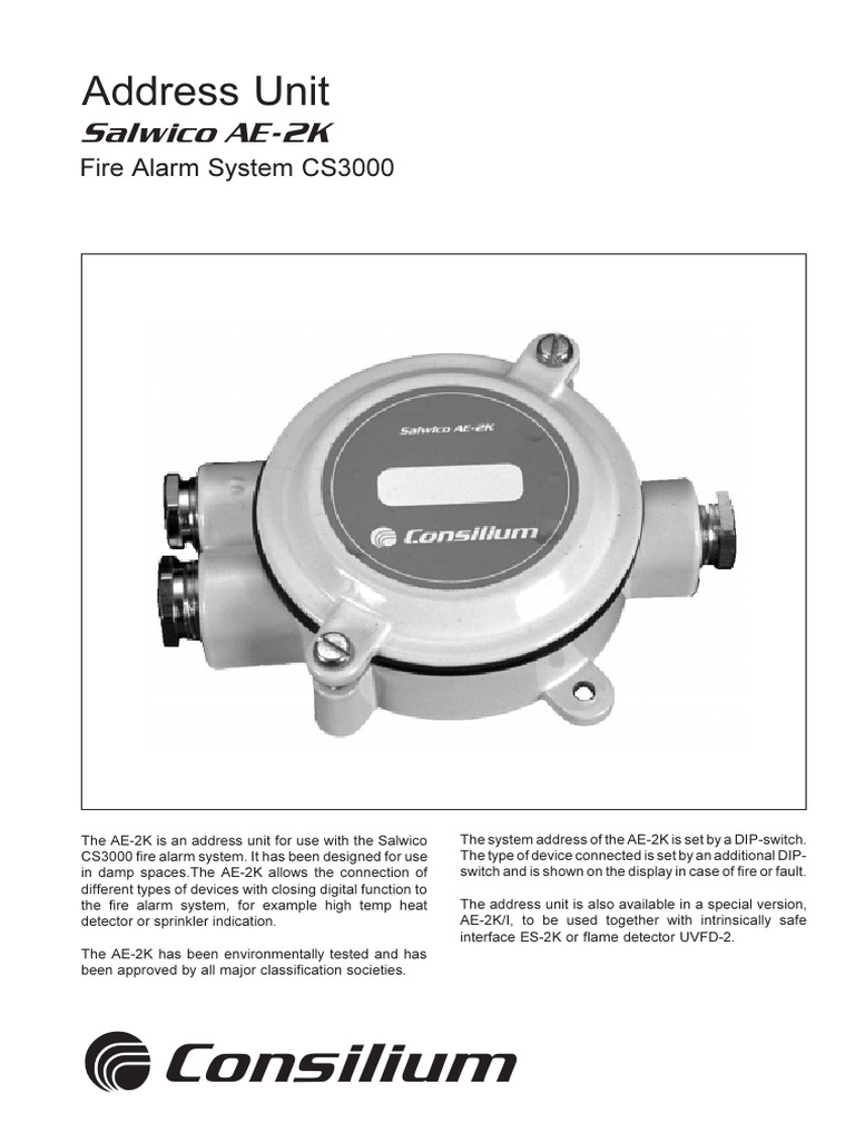Salwico AE-2K Address Unit Overview | PDF | Equipment | Manufactured Goods