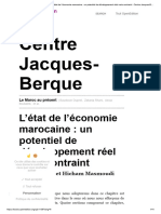 Le Maroc Au Présent - L'état de L'économie Marocaine - Un Potentiel de Développement Réel Mais Contraint - Centre Jacques-Berque