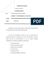 INFORME DE ACTIVIDAD Quimica