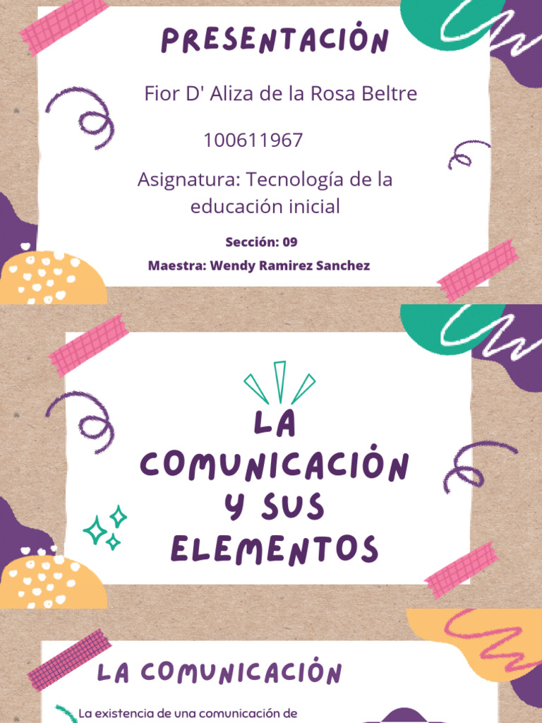 La Comunicación y Su Elementos | PDF | Artes del Lenguaje y ...