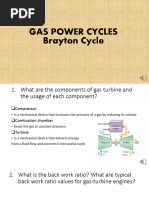 Gas Power Cycles Brayton Cycle