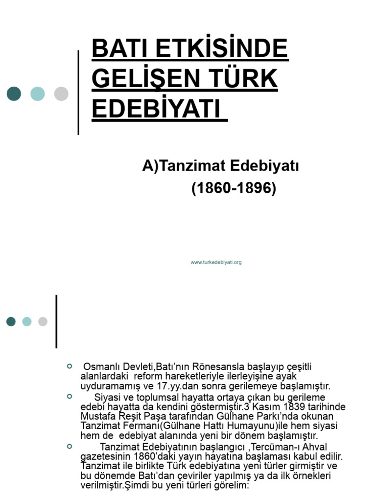 Tanzimat Donemi Edebiyati-1 | PDF