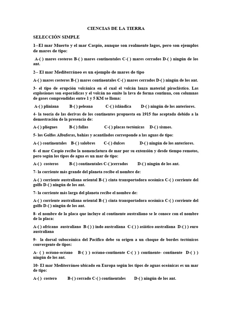 Ciencias De La Tierra 21 Pdf Mar Volcán